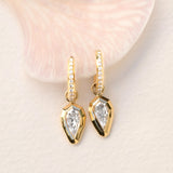 Step-Cut Pear Diamond Drop Hoops