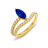 Wavy Marquise Pinky Ring, Blue Sapphire