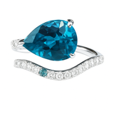 Blue Topaz Wavy Ring