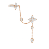 Petal Diamond Drop Ear Cuff and Chain