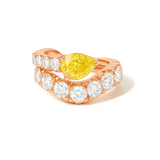 Wavy Earcuff, Yellow Diamond Pear