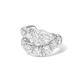 The Large Wavy Ear Cuff with Diamond Pear