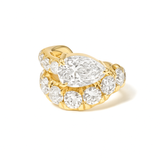 The Large Wavy Ear Cuff with Diamond Pear