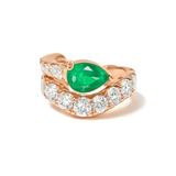 Wavy Earcuff with Emerald Pear