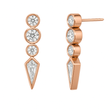 Step Cut Kite Bezel Earrings