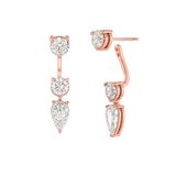 Floating Step Cut Pear Diamond Earrings