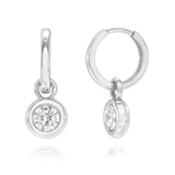 Round Diamond Drop Hoops