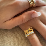 Initial Ring, White Diamond