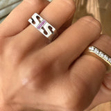 Initial Ring, White Diamond