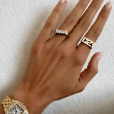 Initial Ring, White Diamond