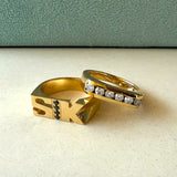 Initial Ring, White Diamond