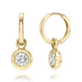 Round Diamond Drop Hoops