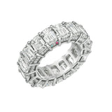 Emerald Cut Diamond Eternity Band with Pave Diamond and Birthstones