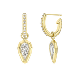 Step-Cut Pear Diamond Drop Hoops