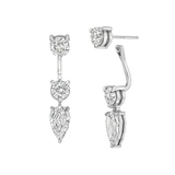 Floating Step Cut Pear Diamond Earrings