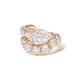 The Large Wavy Ear Cuff with Diamond Pear