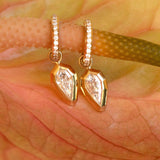 Step-Cut Pear Diamond Drop Hoops