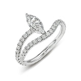 Wavy Marquise Pinky Ring, Diamond