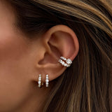 Double Diamond Reversible Hoops, Pear & Rounds