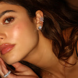 Wavy Earcuff with Diamond Pear