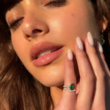 Wavy Marquise Pinky Ring, Emerald