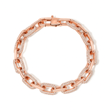 Greer Small Link Bracelet, Alternating Pave Diamond and Solid Gold Links