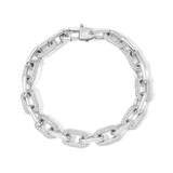 Greer Small Link Bracelet, Alternating Pave Diamond and Solid Gold Links