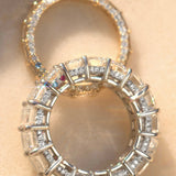 Emerald Cut Diamond Eternity Band with Pave Diamond and Birthstones