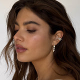 Wavy Earcuff with Diamond Pear