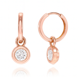 Round Diamond Drop Hoops