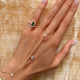 Wavy Marquise Pinky Ring, Emerald