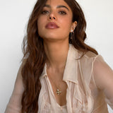 Petal Diamond Drop Ear Cuff and Chain