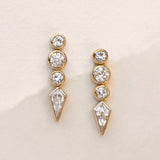 Step Cut Kite Bezel Earrings