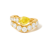 Wavy Earcuff, Yellow Diamond Pear