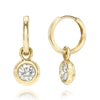 Round Diamond Drop Hoops