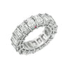Emerald Cut Diamond Eternity Band with Pave Diamond and Birthstones