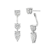 Floating Step Cut Pear Diamond Earrings