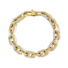 Greer Small Link Bracelet, Alternating Pave Diamond and Solid Gold Links