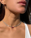 Pink Sapphire Tennis Necklace